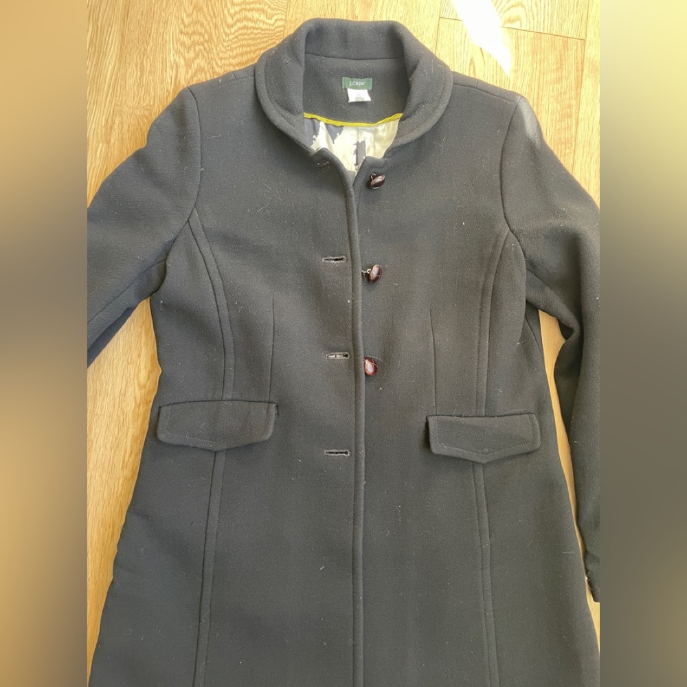 J Crew  Elegant Black pea Coat - Picture 4 of 9